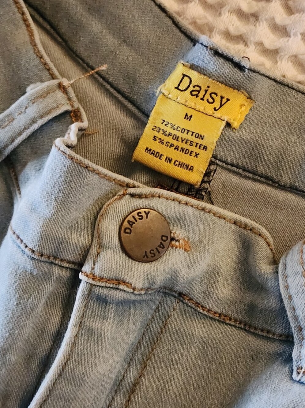 Light Blue Ruffle Denim Shorts - Picture 3 of 3